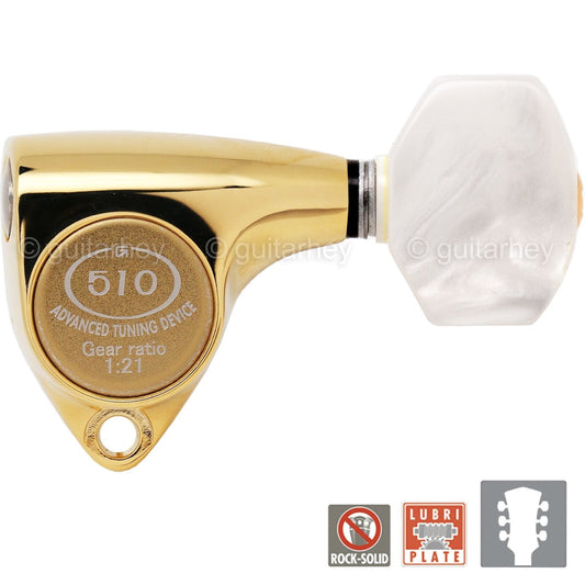 NEW Gotoh SGV510Z-P7 Tuners L3+R3 Set Advanced Tuning 21:1 Gear Ratio 3x3 - GOLD