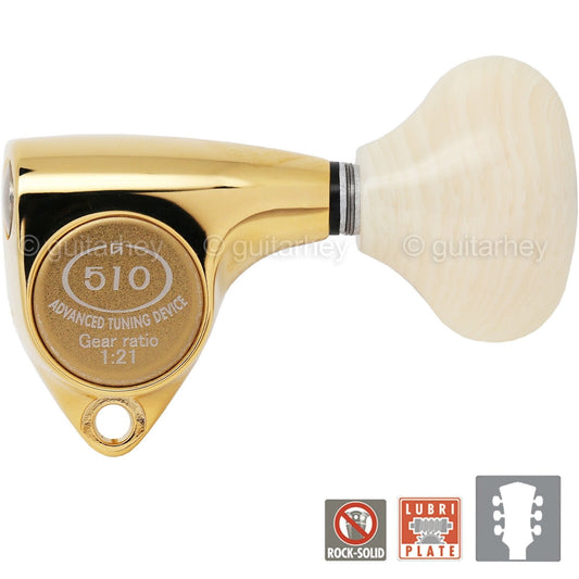 NEW Gotoh SGV510Z-VL5 Tuners L3+R3 Set Advanced Tuning 21:1 Gear Ratio 3x3, GOLD