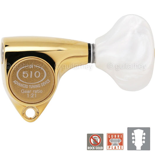 NEW Gotoh SGV510Z-WL5 Tuners L3+R3 Set Advanced Tuning 21:1 Gear Ratio 3x3, GOLD