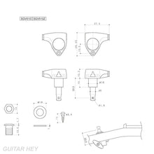 Load image into Gallery viewer, NEW Gotoh SGV510Z-ZL5 Tuners L3+R3 Set Advanced Tuning 21:1 Gear Ratio 3x3, GOLD