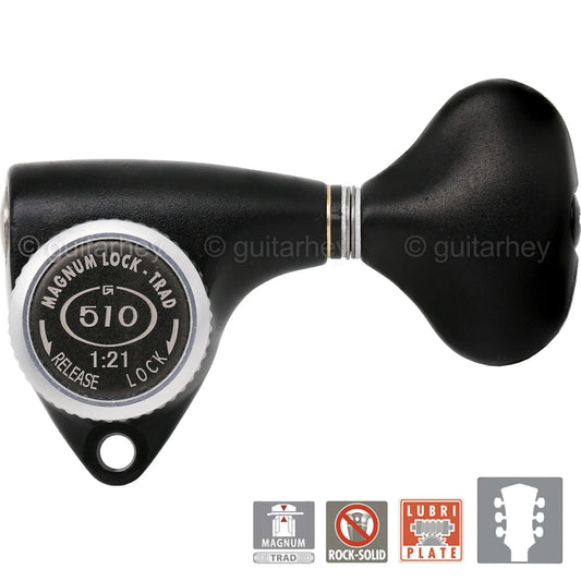 NEW Gotoh SGV510Z-L5 MGT L3+R3 LOCKING Tuners 21:1 Gear Ratio 3x3 - BLACK SATIN
