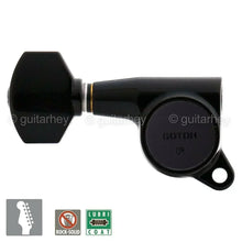 Load image into Gallery viewer, NEW Gotoh SG381-07 LEFTY HAND 6-In-Line Mini Tuning Keys LEFT-HANDED 16:1- BLACK