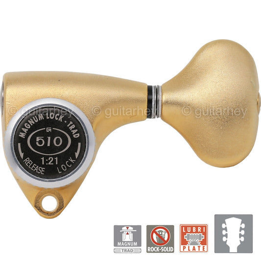 NEW Gotoh SGV510Z-L5 MGT L3+R3 LOCKING Tuners 21:1 Gear Ratio 3x3 - GOLD SATIN