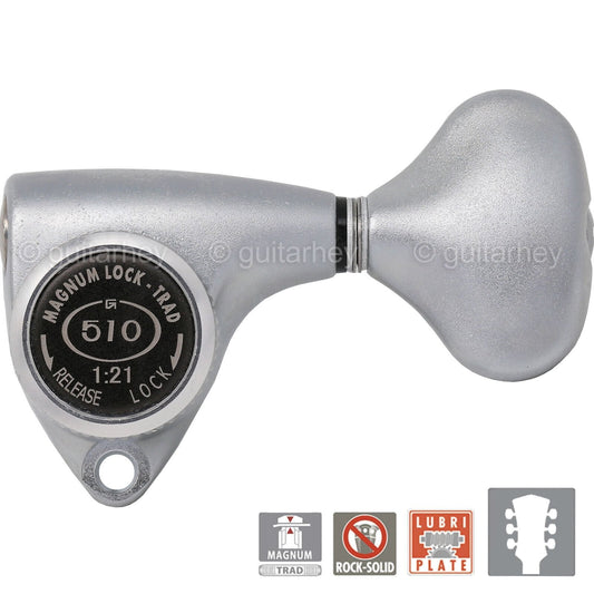 NEW Gotoh SGV510Z-L5 MGT L3+R3 LOCKING Tuners 21:1 Gear Ratio 3x3 - CHROME SATIN