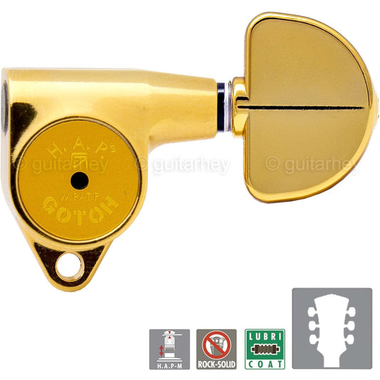 NEW Gotoh SG301-20 HAPM Adjustable Post Height Locking DOMED Buttons 3x3 - GOLD