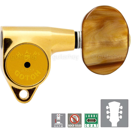 NEW Gotoh SG301-P2 HAPM Adjustable Post Height Locking AMBER Buttons 3x3 - GOLD