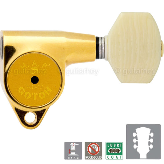 NEW Gotoh SG301-M07 HAPM Adjustable Post Height Locking IVORY Buttons 3x3 - GOLD