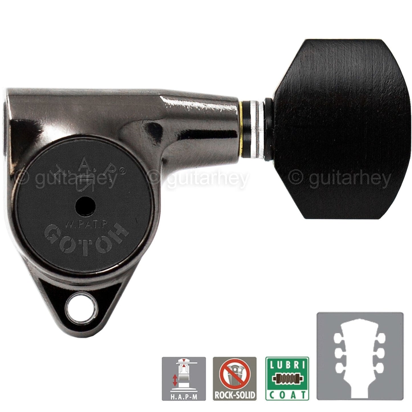 NEW Gotoh SG301-EN07 HAPM Adjustable Post Height Locking EBONY 3x3 - COSMO BLACK