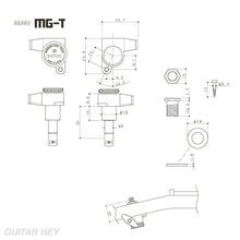 Load image into Gallery viewer, NEW Gotoh SG360-07 MGT L3+R4 Locking Tuners 7-STRING SMALL Buttons 3x4 - GOLD