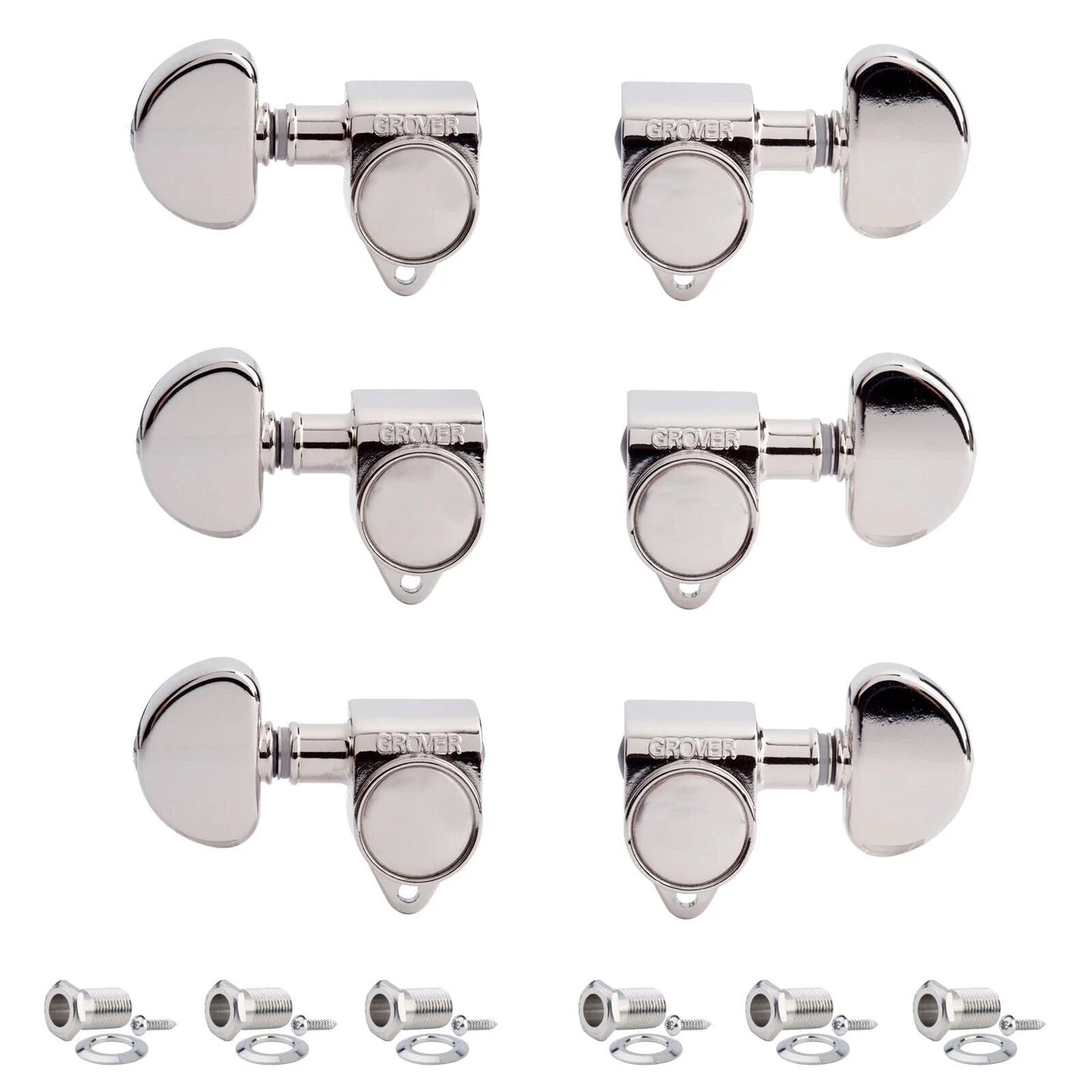 NEW Grover Original Rotomatics® 3x3 Tuners DOMED Buttons Fits Gibson - NICKEL