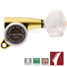 Load image into Gallery viewer, NEW Gotoh SG381-P7 MGT 7 in Line Locking Tuners Pearl Set NON-Staggered - GOLD