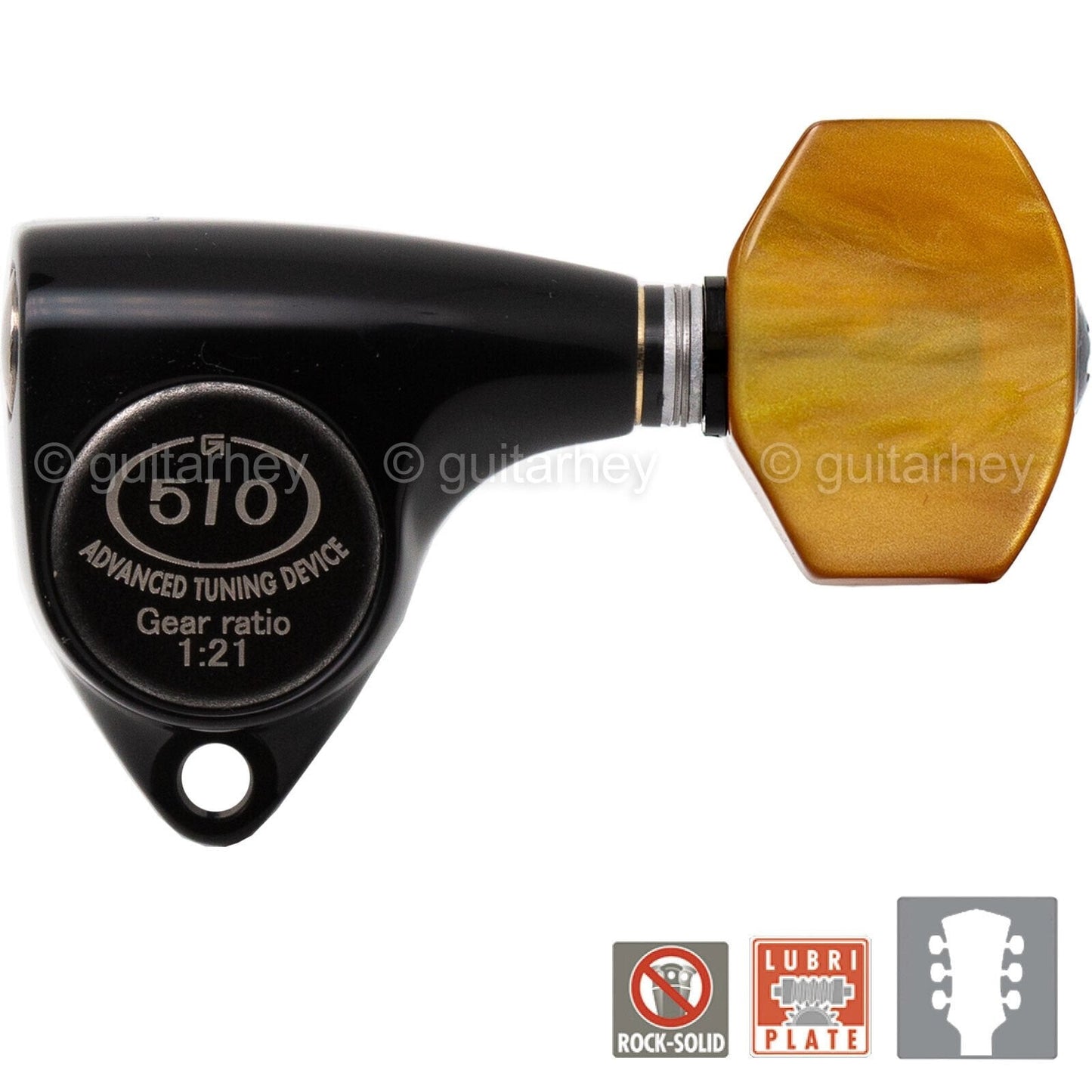 NEW Gotoh SGV510Z-P8 Tuners L3+R3 Guitar Tuning Keys 1:21 Ratio, 3x3 - BLACK