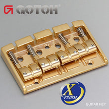 Carregar imagem no visualizador da galeria, NEW Gotoh 404BO-4 4-String Bass Bridge MULTI TONAL Brass Saddles - X-FINISH-GOLD