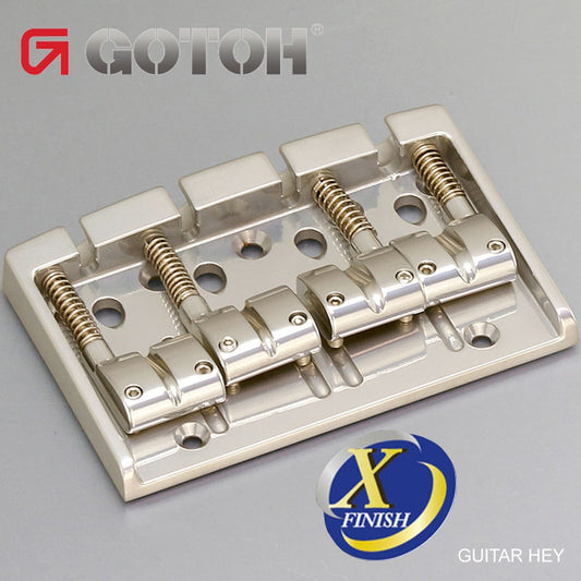 NEW Gotoh 404BO-4 4-String Bass Bridge w/ Brass Saddles - X-FINISH-NICKEL