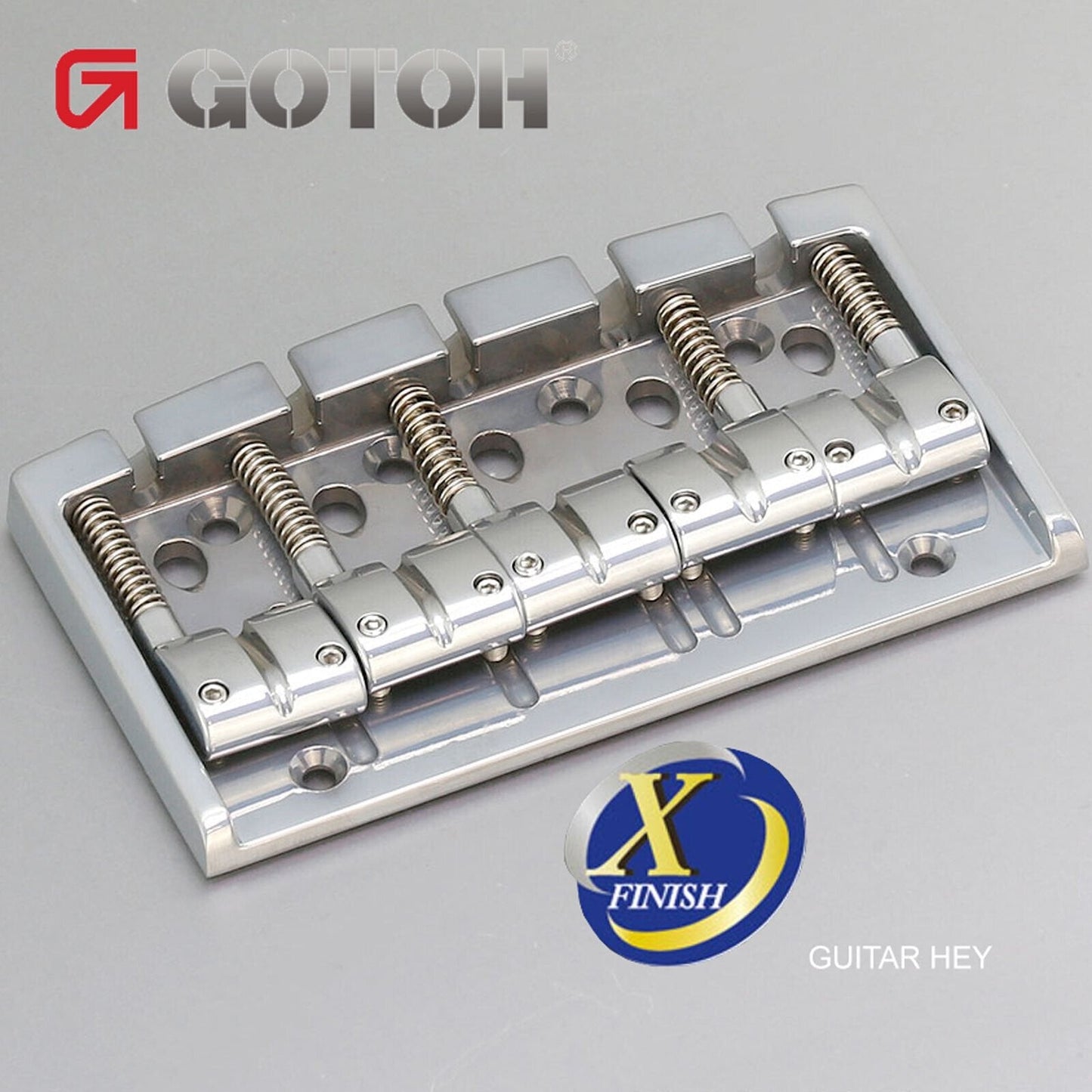 NEW Gotoh 404BO-5 5-String Bass Bridge MULTI TONAL Brass Saddles X-FINISH-CHROME