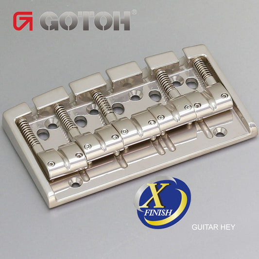 NEW Gotoh 404BO-5 5-String Bass Bridge MULTI TONAL Brass Saddles X-FINISH-NICKEL