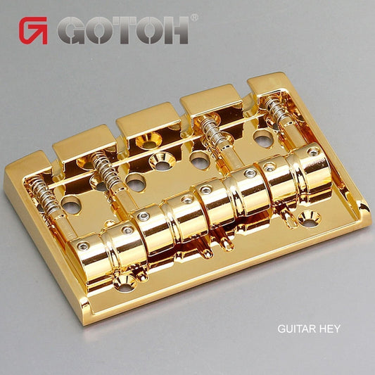 NEW Gotoh 404SJ-4 4-String Bass Bridge MULTI TONAL Steel Saddles - GOLD