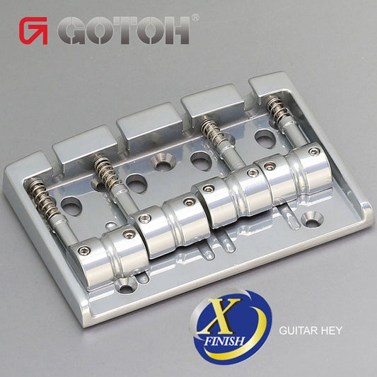 NEW Gotoh 404SJ-4 4-String Bass Bridge MULTI TONAL Steel Saddles X-FINISH-CHROME