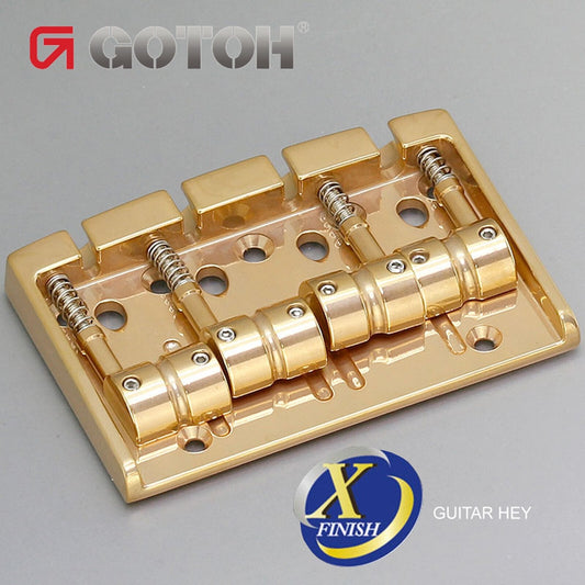 NEW Gotoh 404SJ-4 4-String Bass Bridge MULTI TONAL Steel Saddles X-FINISH-GOLD