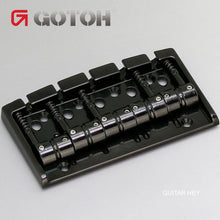 Carregar imagem no visualizador da galeria, NEW Gotoh 404SJ-5 5-String Bass Bridge MULTI TONAL Steel Saddles - BLACK