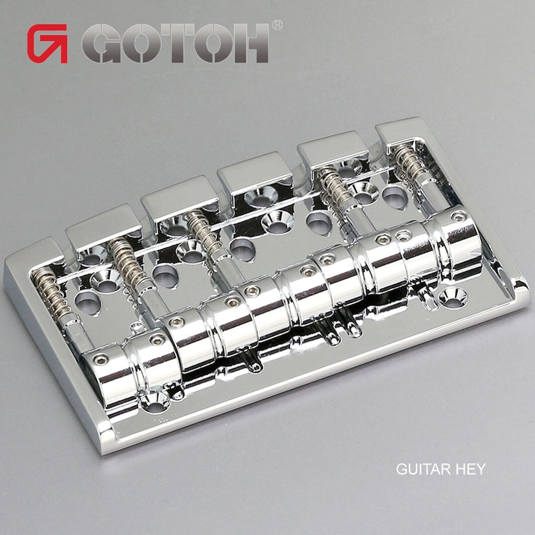 NEW Gotoh 404SJ-5 5-String Bass Bridge MULTI TONAL Steel Saddles - CHROME