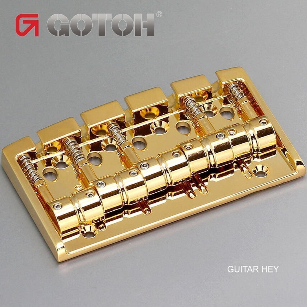NEW Gotoh 404SJ-5 5-String Bass Bridge MULTI TONAL Steel Saddles - GOLD