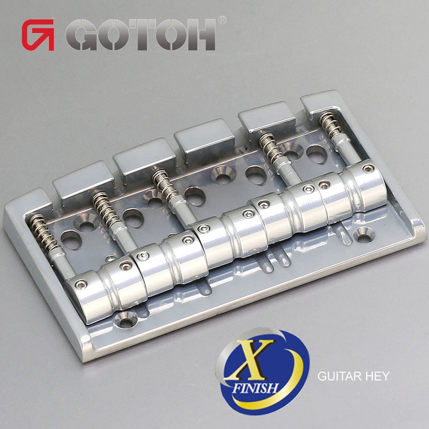 NEW Gotoh 404SJ-5 5-String Bass Bridge MULTI TONAL Steel Saddles X-FINISH-CHROME
