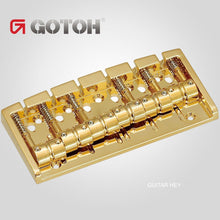 Load image into Gallery viewer, NEW Gotoh 404SJ-6 6-String Bass Bridge MULTI TONAL Steel Saddles - GOLD