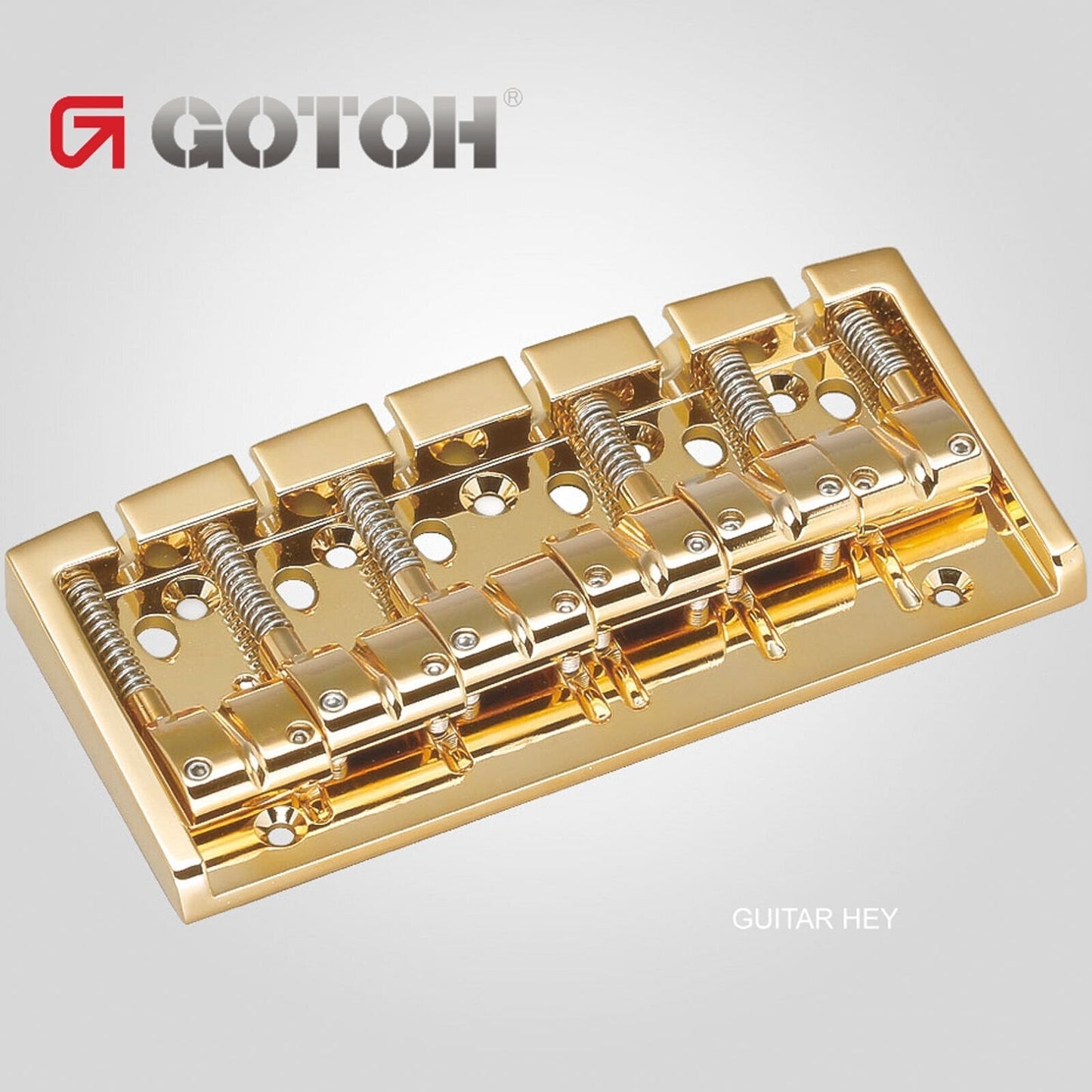 NEW Gotoh 404BO-6 6-String Bass Bridge MULTI TONAL Brass Saddles - GOLD