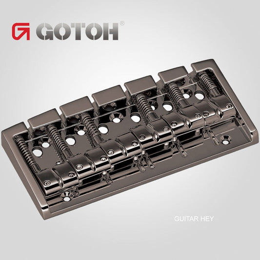 NEW Gotoh 404BO-6 6-String Bass Bridge MULTI TONAL Brass Saddles - COSMO BLACK