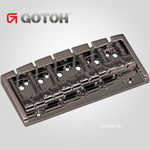Load image into Gallery viewer, NEW Gotoh 404BO-6 6-String Bass Bridge MULTI TONAL Brass Saddles - COSMO BLACK