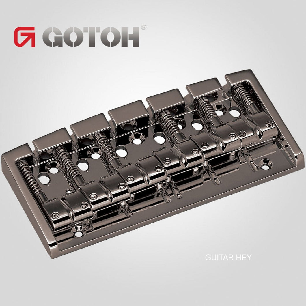 NEW Gotoh 404BO-6 6-String Bass Bridge MULTI TONAL Brass Saddles - COSMO BLACK