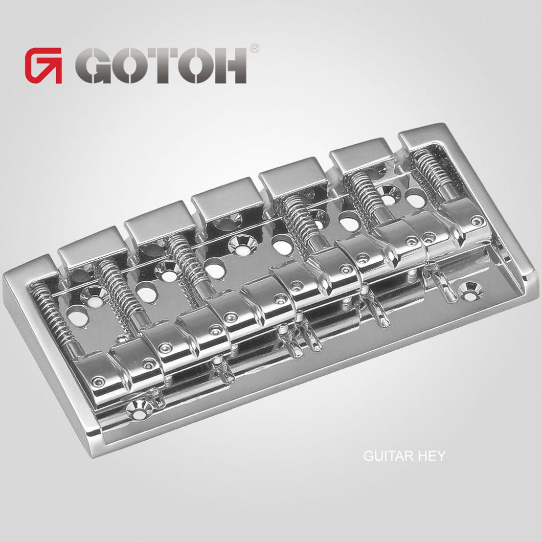 NEW Gotoh 404BO-6 6-String Bass Bridge MULTI TONAL Brass Saddles - CHROME