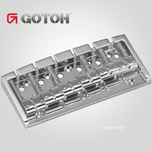 NEW Gotoh 404BO-6 6-String Bass Bridge MULTI TONAL Brass Saddles - CHROME