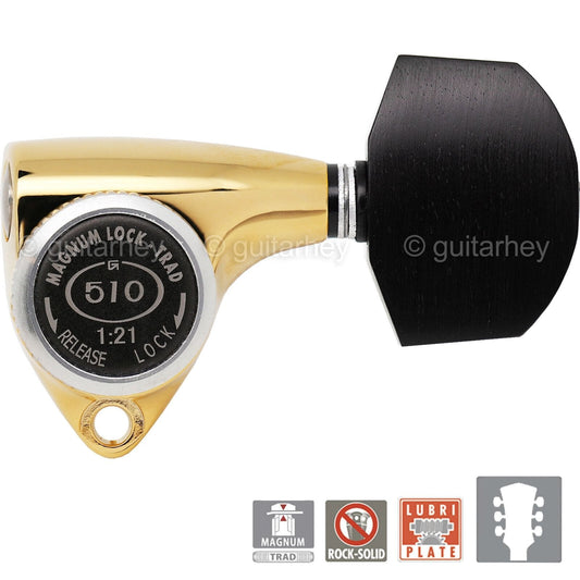 NEW Gotoh SGV510Z-EN01 MGT L3+R3 LOCKING Tuners 21:1 Gear Ratio 3x3 - GOLD