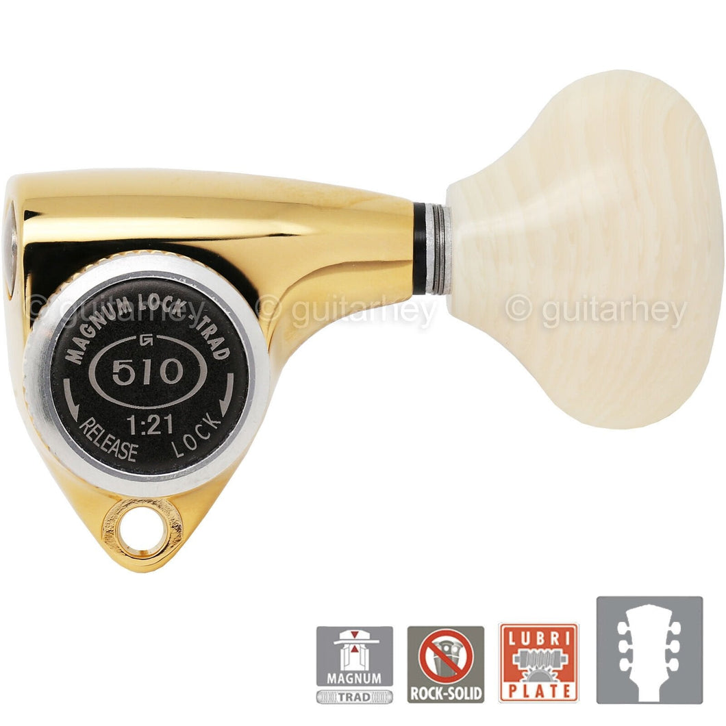 NEW Gotoh SGV510Z-VL5 MGT L3+R3 LOCKING Tuners 21:1 Gear Ratio 3x3 - GOLD