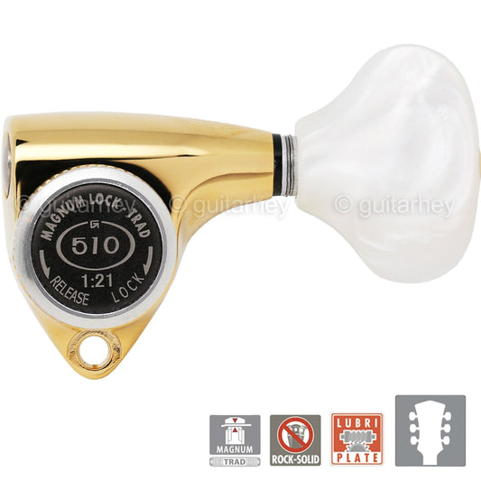 NEW Gotoh SGV510Z-WL5 MGT L3+R3 LOCKING Tuners 21:1 Gear Ratio 3x3 - GOLD