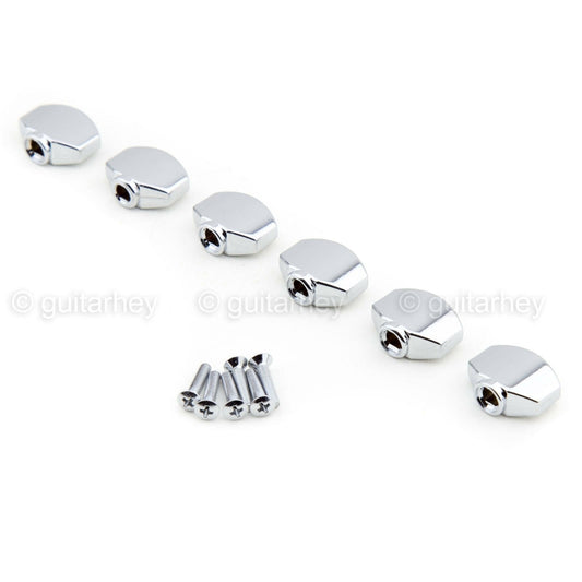 NEW (6) Buttons for Gotoh Tuners Mini Sealed Schaller Style - CHROME #07