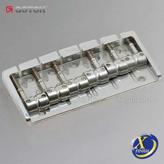 NEW Gotoh 404SJ-6 6-String Bass Bridge MULTI TONAL Steel Saddles X-FINISH NICKEL