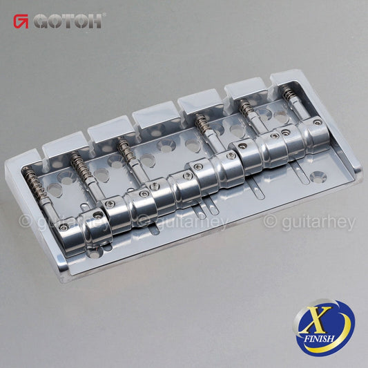 NEW Gotoh 404SJ-6 6-String Bass Bridge MULTI TONAL Steel Saddles X-FINISH CHROME