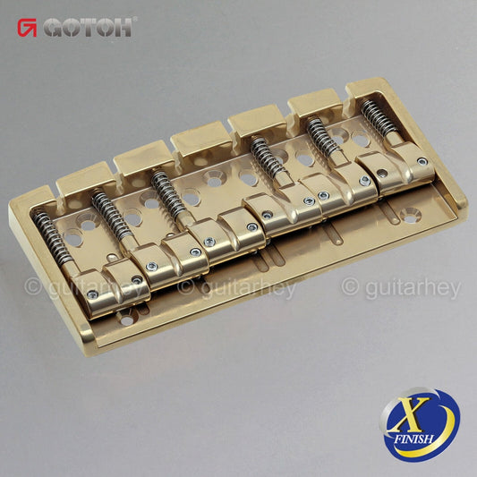 NEW Gotoh 404BO-6 6-String Bass Bridge MULTI TONAL Brass Saddles X-FINISH GOLD