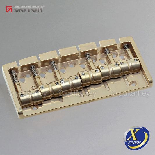 NEW Gotoh 404SJ-6 6-String Bass Bridge MULTI TONAL Steel Saddles X-FINISH GOLD