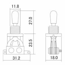 Load image into Gallery viewer, Metric Toggle Switch MIJ Short Straight 3-way for Gibson Les Paul Epiphone CREAM