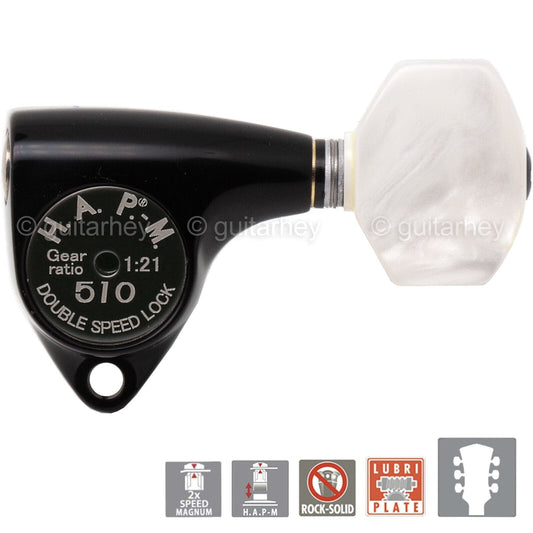 NEW Gotoh SGV510Z-P7 HAPM L3+R3 Locking Tuners Adjustable Post Height 3x3 BLACK