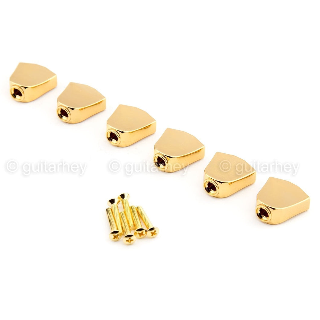 NEW - (6) Keystone Tuners Buttons & Screws for Gotoh Machine Heads - GOLD #04