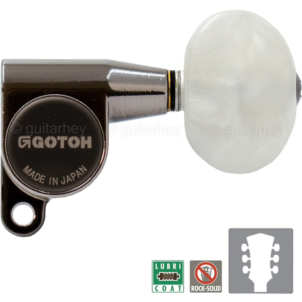 NEW Gotoh SG360-P1 Tuners Schaller Style Mini Keys Pearl SET 3x3 - COSMO BLACK
