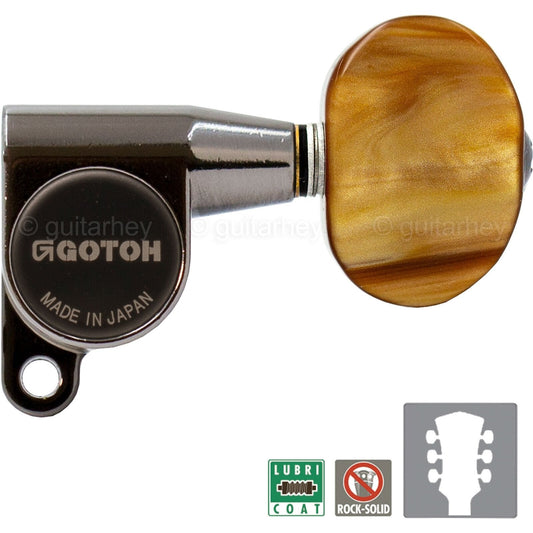 NEW Gotoh SG360-P2 Tuners Schaller Style Mini Keys Amber SET 3x3 - COSMO BLACK