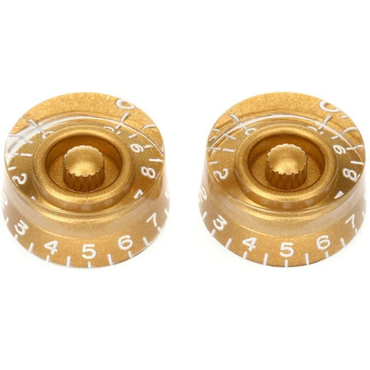 NEW (2) Vintage Style Speed Knobs fits USA Split Shaft Pots 1/2" height - GOLD