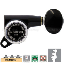 Load image into Gallery viewer, NEW Gotoh SG381-05 MGT 6 In-Line Set Locking Tuners NON-Staggered - BLACK