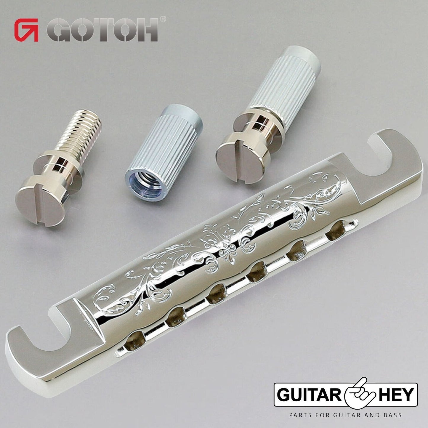 NEW GOTOH GE101A-LX01 Aluminum Stop Tailpiece Luxury Mode Import Guitars, NICKEL